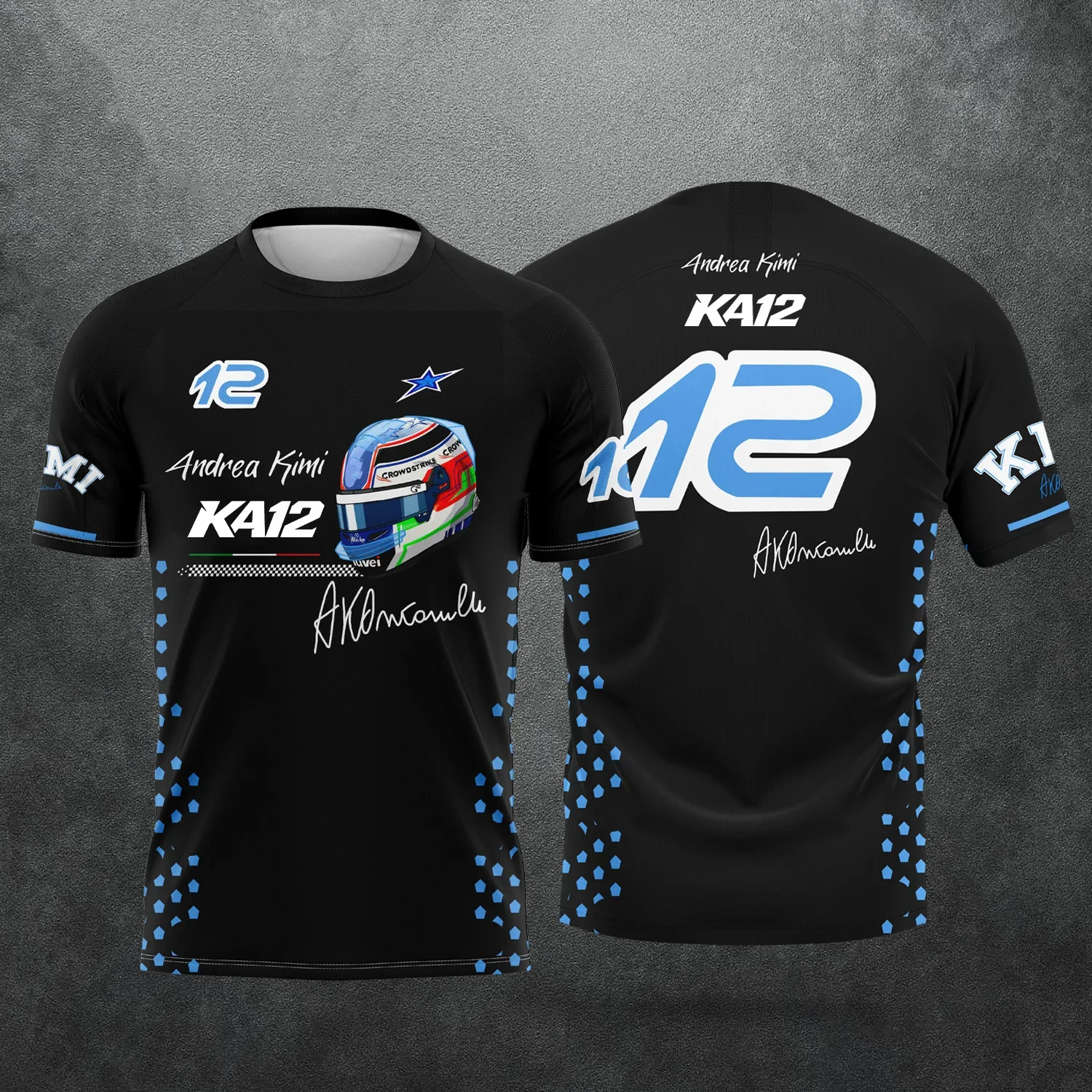 2026 Kimi Antonelli und George Russell Racing Fan Kurzarm-T-Shirt mit Aufdruck, atmungsaktive Outdoor-Sport- und Familienkleidung für zu Hause – Detail 15