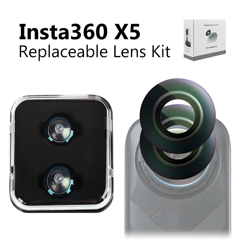 Camera Lens Glass For Insta360 1Pair Replacement Parts Repair Lens Handy Kit For Insta360 X5 Action Camera Lens Accessories