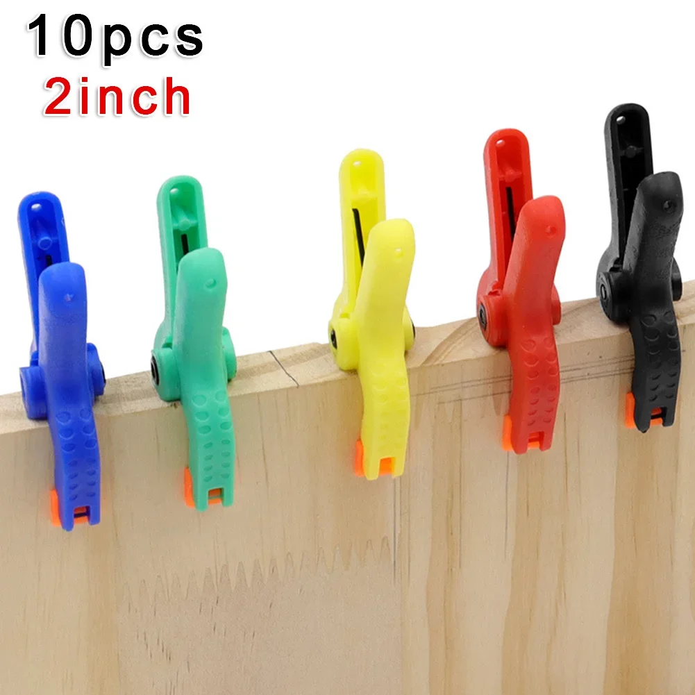 10Pcs 2inch Color Spring Clamp Nylon Plastic Carpentry Fixing Clips DIY Woodworking Clamps Photo Studio Background Pipe Clamp