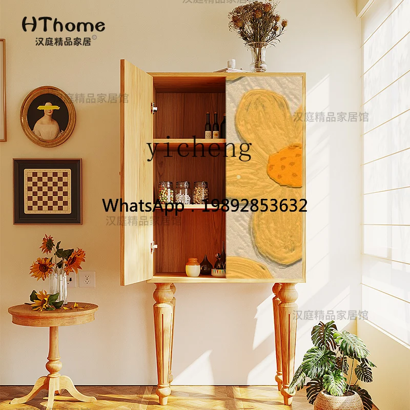AB   Home Living Room Solid Wood Chest of Drawers Clothes Closet Bed Front Cabinet Custom Painted Locker
