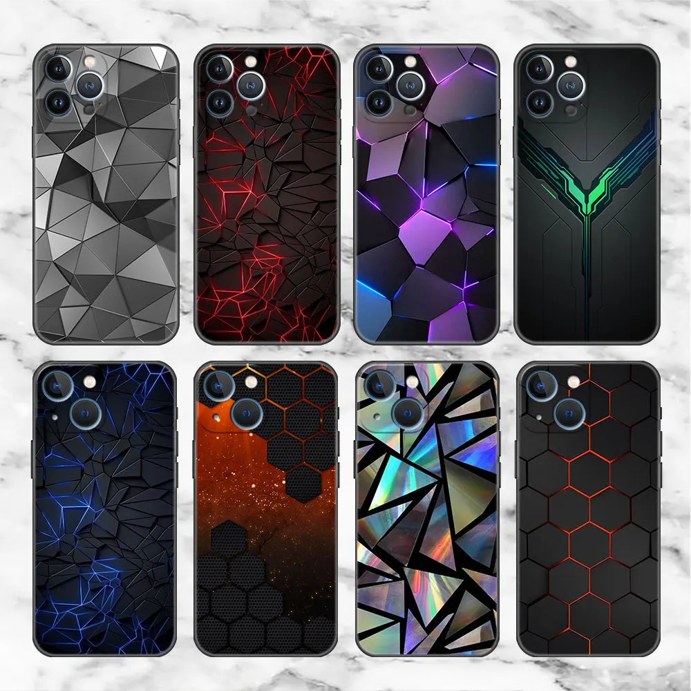 TRSYPHXM Suitable for iPhone 16 phone case, new couple personalized geometric diamond shaped phone case