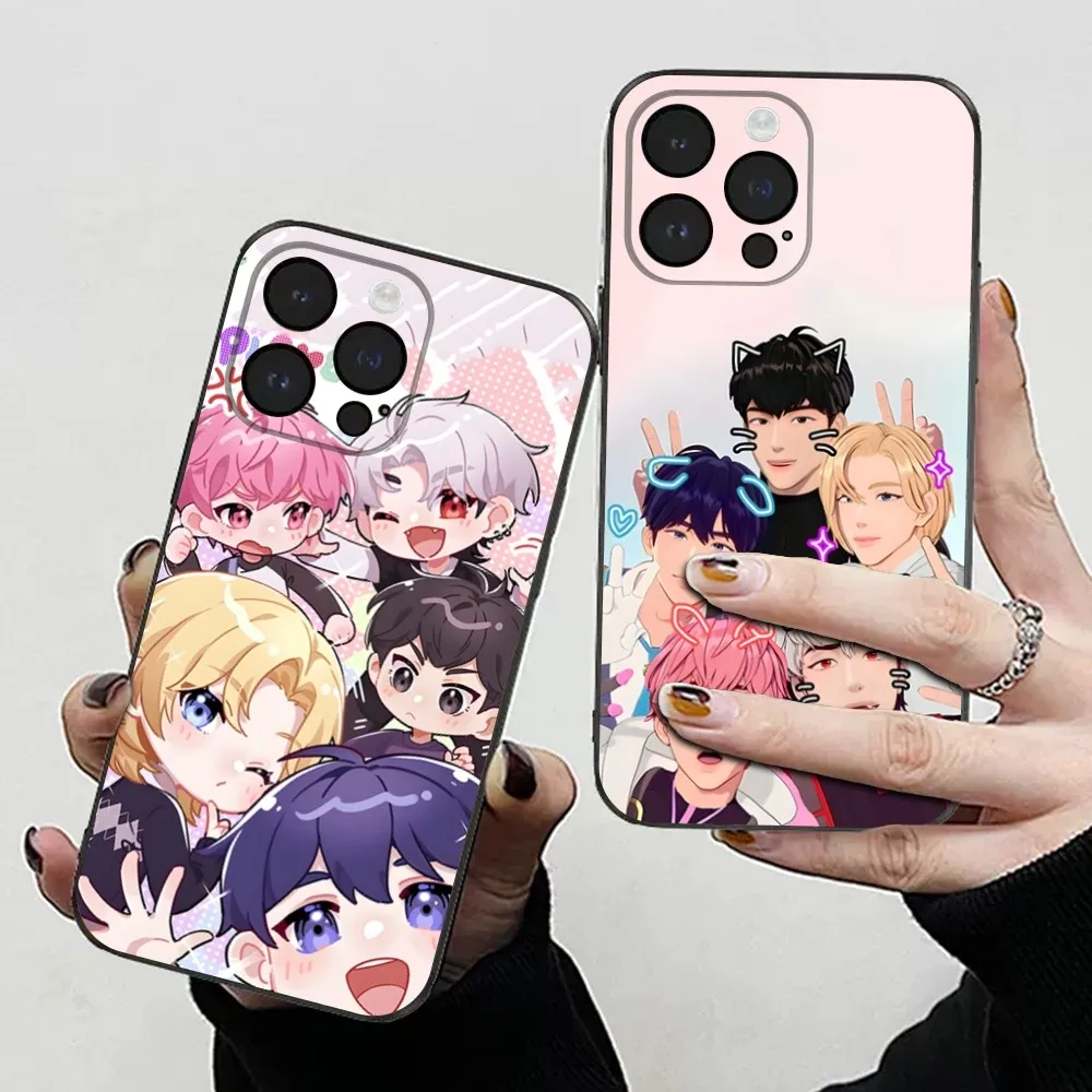 Корейский чехол для телефона Vtuber P-PLAVE для iPhone 15,14,13,12,11 Plus,Pro,Max,XR,XS,X,7,8 Plus,SE,Mini, мягкий черный Чехол