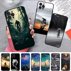 BIKE CYCLING art Phone Case For iPhone 15 14 11 12 13 Mini Pro XS Max Cover 6 7 8 Plus X XR SE 2020 Funda Shell