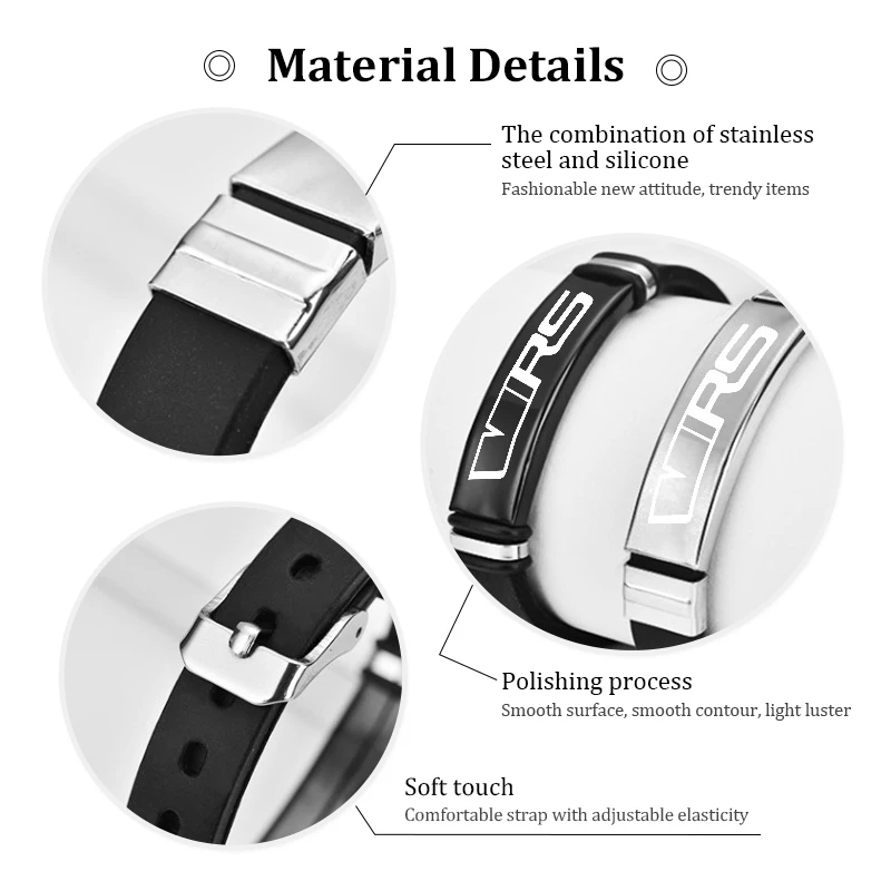 Men Stainless Steel Link Wristband Anniversary Gift Accessories For Skoda VRS Octavia 1 2 3 Rapid Kodiaq Karoq Fabia Kamiq