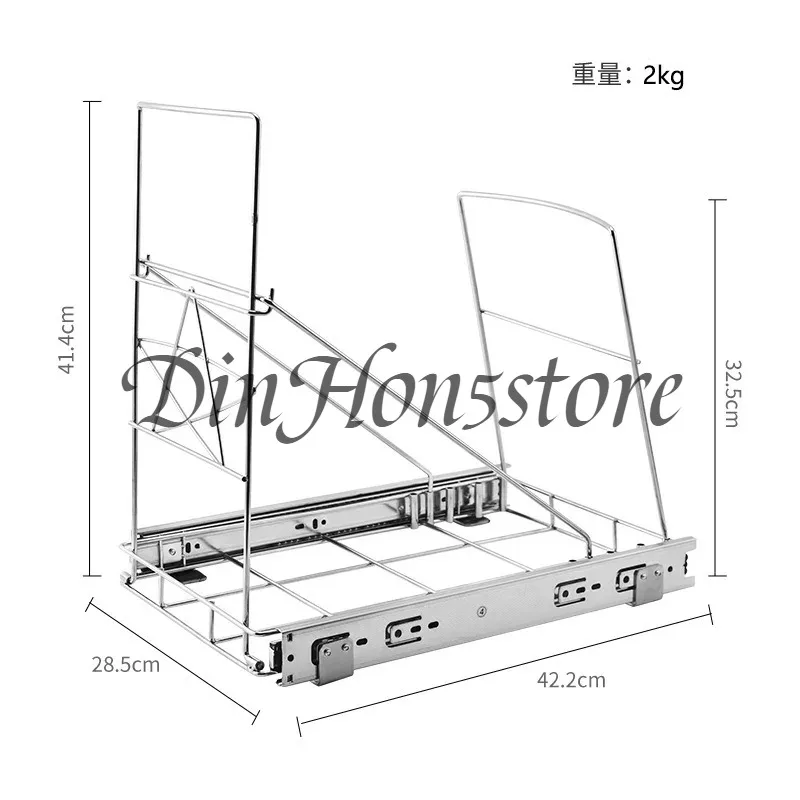 Slide rail cabinet pull-down trash can rack under sink trash can rack adjustable pull-out trash can
