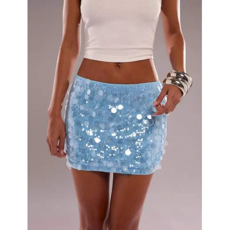 

Весенне-летние новые женские цветные юбки с пайетками, удобные винтажные девятисекционные брюки Ciwalk