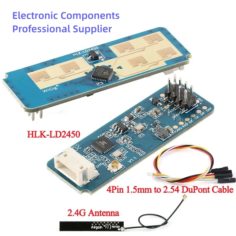 HLK-LD2450 24G MM Wave Human Body Motion Tracking Trajectory Radar Sensor Module Sensing Distance 8M Smart Home 2.54mm Cable