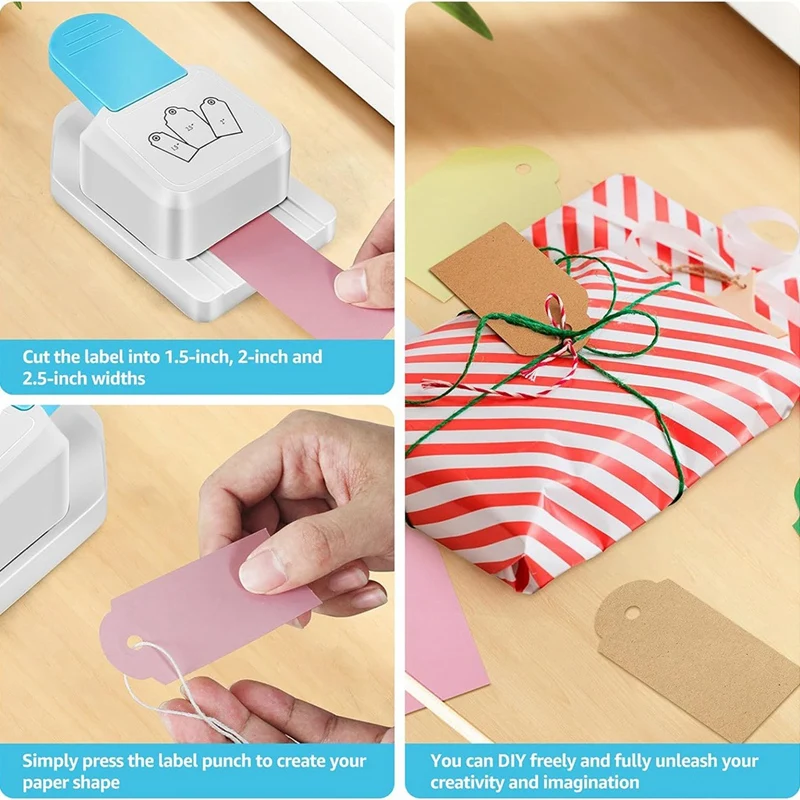 3-In-1 Craft Tag Punch 1.5/2/ 2.5 Inch Paper Punches Making Scrapbooking Craft For Crafting,For DIY Projects Card