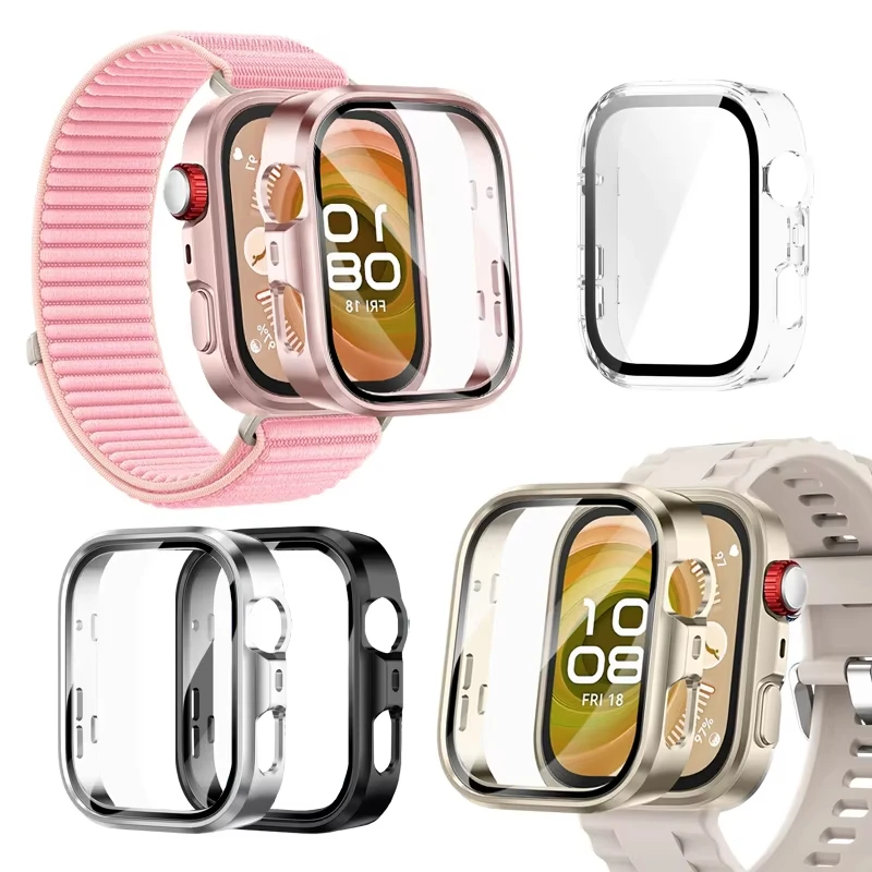 PC-Gehäuse aus Glas für Huawei Watch Fit 4, Smartwatch, Displayschutzfolie, Rahmen, Stoßstange für Huawei Watch Fit 4 Pro, Huawei Fit4 Cover Shell