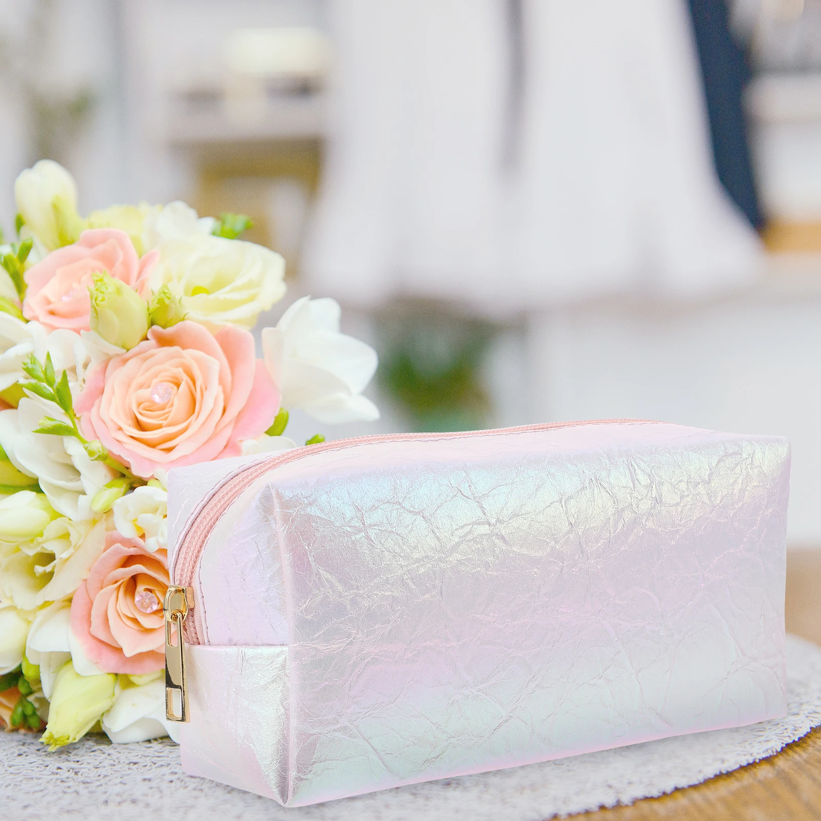 

Bag Durable Lightweight Storage Decorative Cosmetics Bag Travel Washbag Makeup Personal Care Simple Zipper Beauty Tote