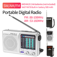 Outdoor Radio Dual Band Stereo Radio SW/AM/FM Pocket Pointer Radio LCD Display Battery Operated for Indoor Outdoor Emergency Use