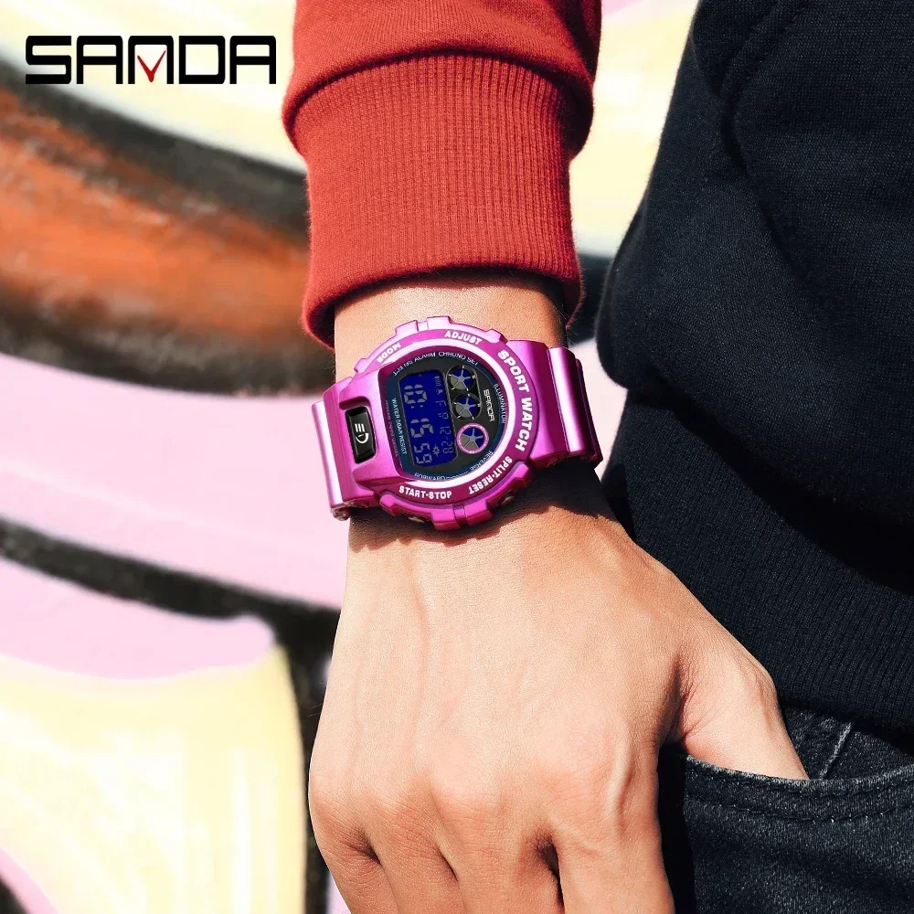 Sanda Sport Women Watch Multicolor Digital Fashion delicateWristwatch  Student Unisex Electronic Waterproof Stylish Luxury Clcok