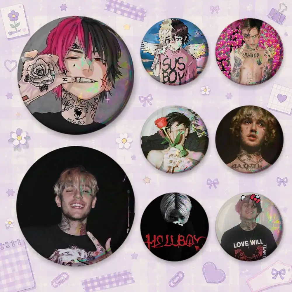 Broches de Lil Peep Hellboy Love Rapper, Insignias de Dibujos Animados, Accesorios para Mochilas y Gorras, Regalo para Amigos