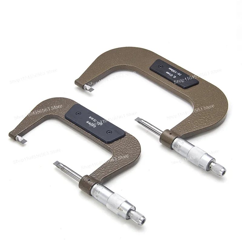 Precision Carbide Blade Micrometer Knife Edge Micrometer Thin Blade Outer Diameter Micrometer 0-25mm Machining Tools