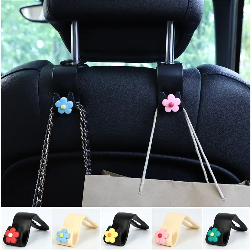 Multifunctional Flower Shape Car Hook Cute Car Seat Back Creative  Storage Hook Car Decoration Products Auto Fastener Clip 1PCS