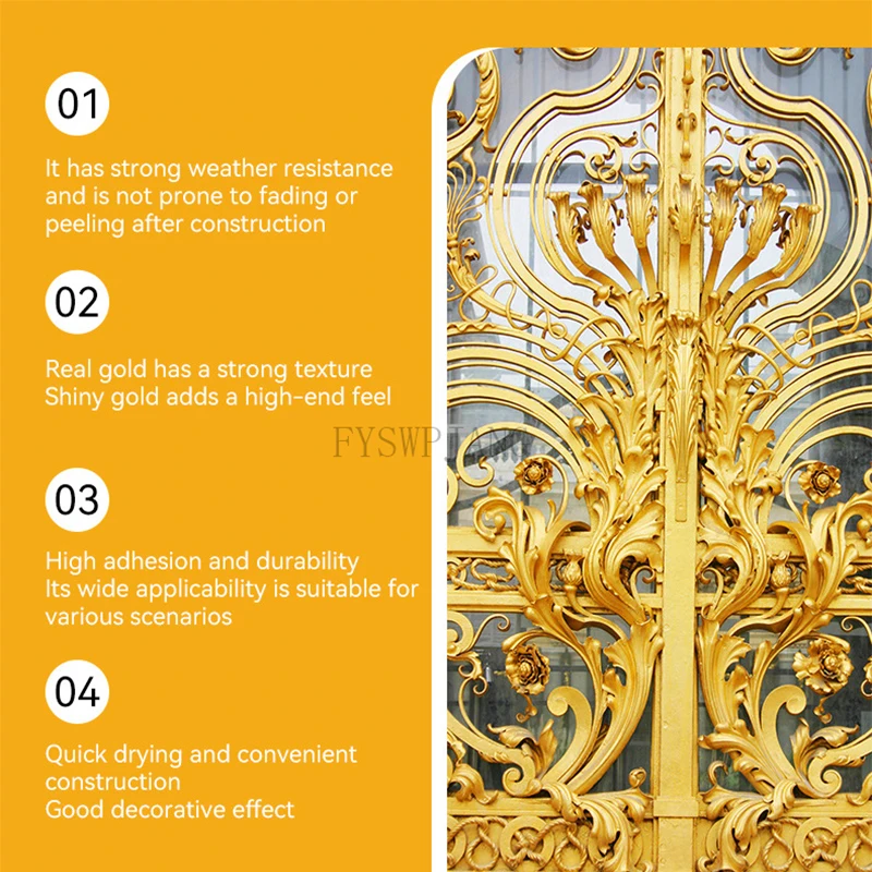 500g Flash Gold Foil Paint Gold Powder Paint Super Bright Gold Paint Waterborne Type Paint Waterborne Gold Paint view 4