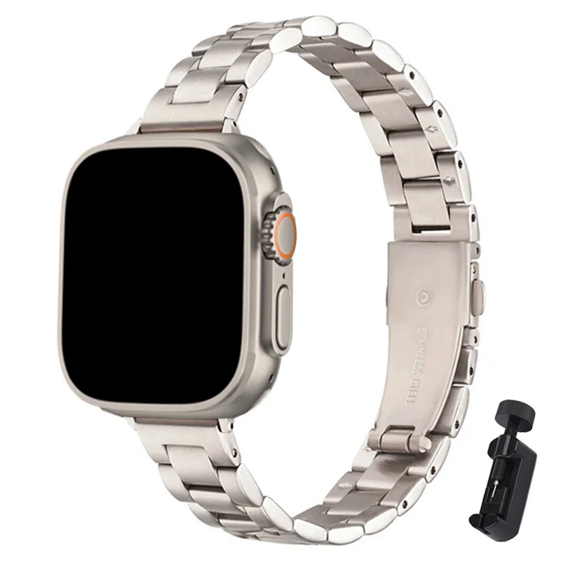 

Тонкий ремешок для Apple Watch, металлический тонкий браслет из нержавеющей стали для iwatch series SE 8 7 6 3 Ultra, 41 мм 40 мм 38 мм 44 мм 45 мм 49 мм