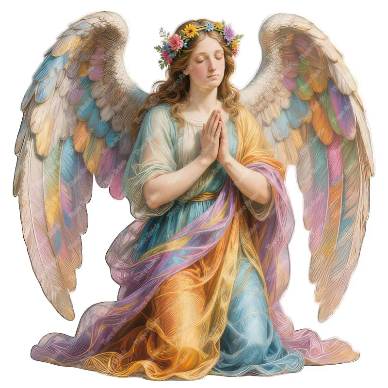 Three Ratels CFN157 devoutly praying angel classic wall sticker for home decoration Door window decals car stickers