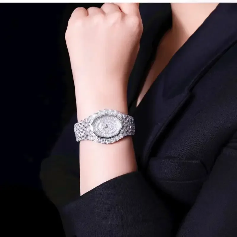 ZOCA Luxury Replica Full Diamond Watch for Woman Quartz Watches for Wrist