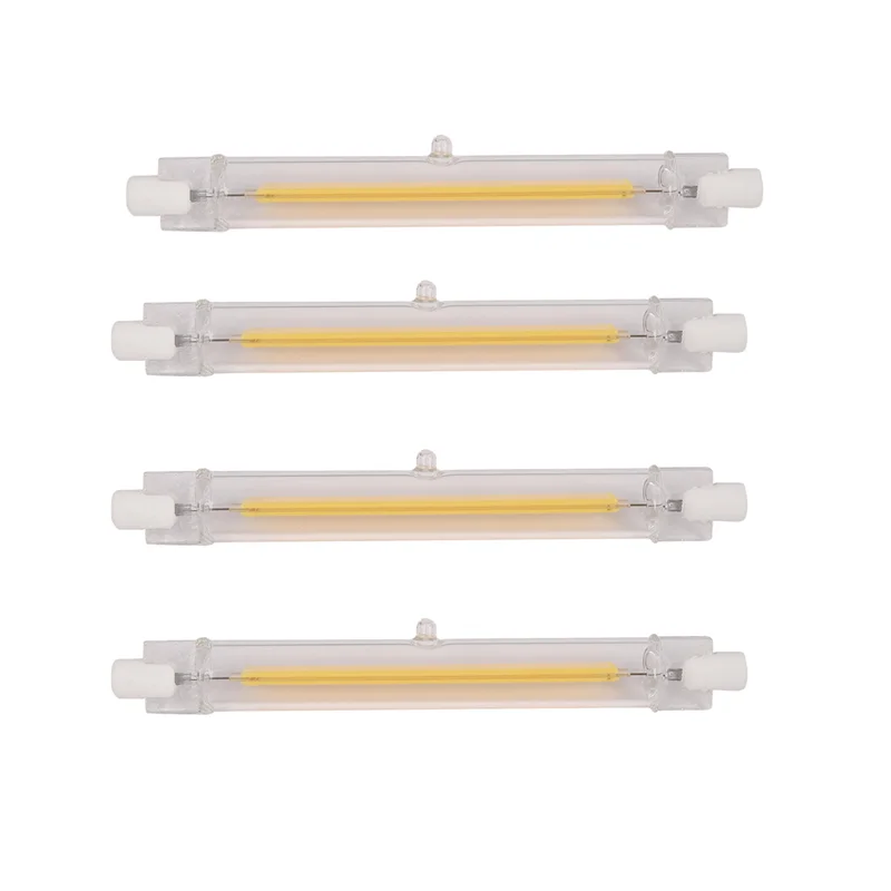 

4X светодиодные лампы R7S с регулируемой яркостью 10 Вт, 118 мм, замена галогенной лампы-теплый белый свет 220 В-AT64