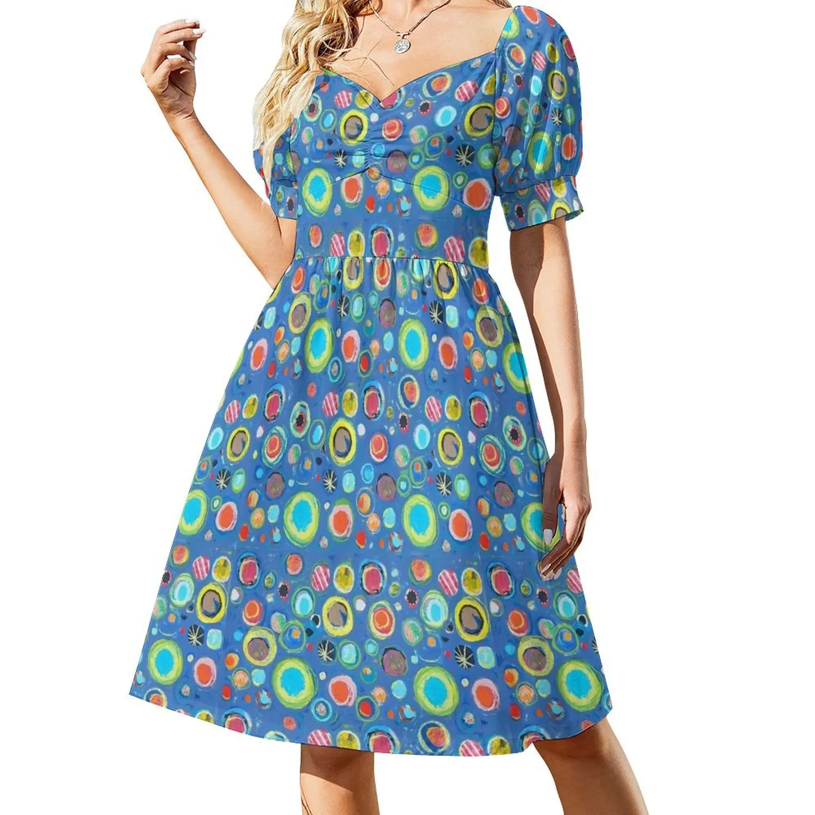 

Blue Dots Short Sleeved Dress Female dress elegant dresses for women summer dress woman 2025