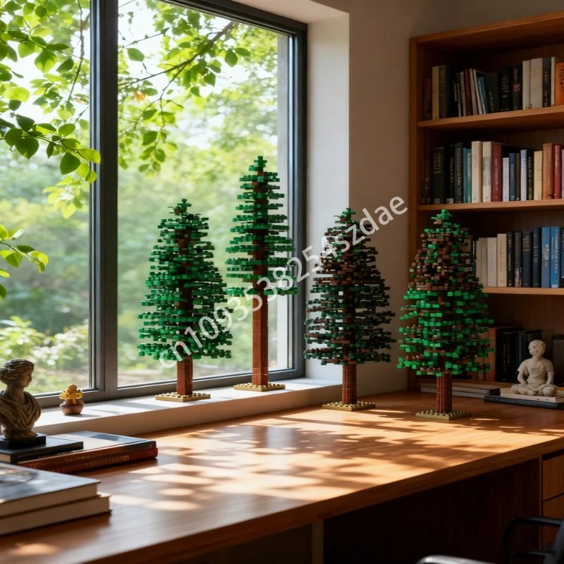 Juego de 1344 Uds de pino blanco MOC, modelo urbano, bloques de construcción, juguete de arquitectura, Idea de regalo de Navidad creativa, ladrillo, cumpleaños para niños