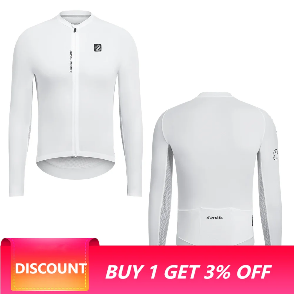 Santic Men Cycling Jerseys Long Sleeve  Spring Summer Breathable Quick Dry Road Bike Shirt Bicycle Clothing TM25C01184