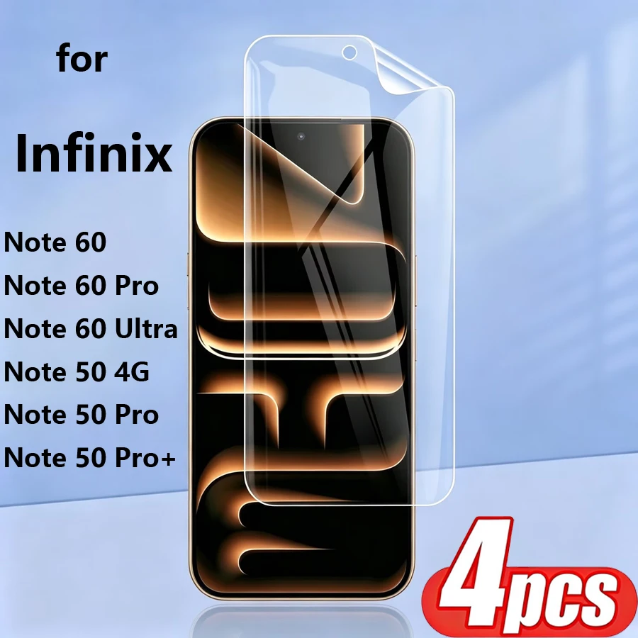 4PCS Matte Hydrogel Film for Infinix Note 60 Pro Ultra Screen Protector for Infinix Note 50 Pro Plus Soft Protective Film
