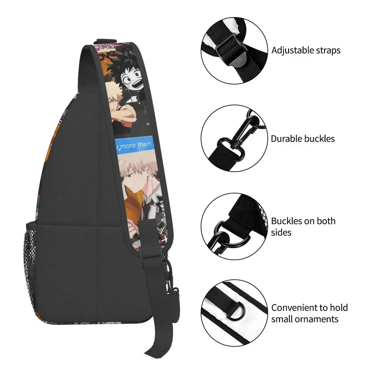 Mój bohater Academia Anime kreskówkowy woreczki strunowe Crossbody mała torba piersiowa plecak plecak na ramię Bakudeku do uprawiania sportów turystycznych