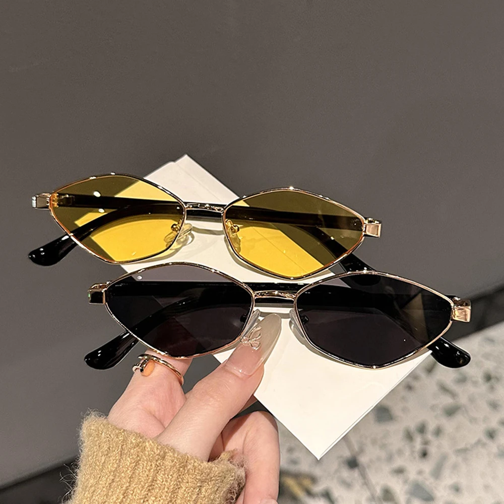 

Fashion Irregular Polygon Cat Eye Sunglasses Women Men Retro Clear Ocean Lens Shades UV400 Trending Small Frames Eyewear Oculos