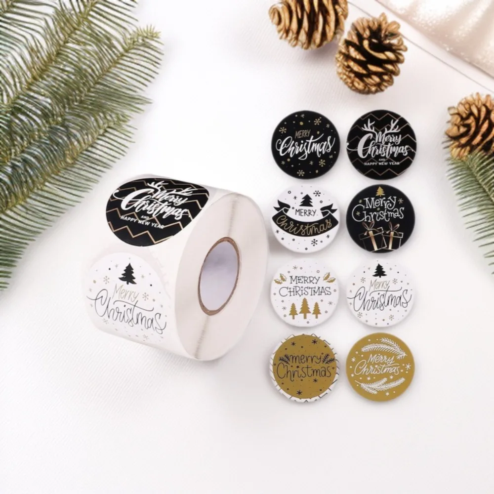 50-100pcs Christmas Stickers Xmas Holiday Decor Self Adhesive Labels Gift Wrapping Sealing Stickers Party DIY Ornaments