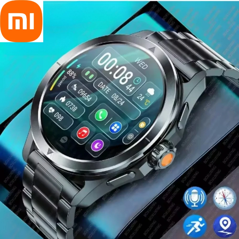 

Xiaomi Ultra Смарт-часы для мужчин, кислород в крови, пульсометр, компас, водонепроницаемые, NFC, GPS, отслеживание, Bluetooth-вызов, спортивные умные часы
