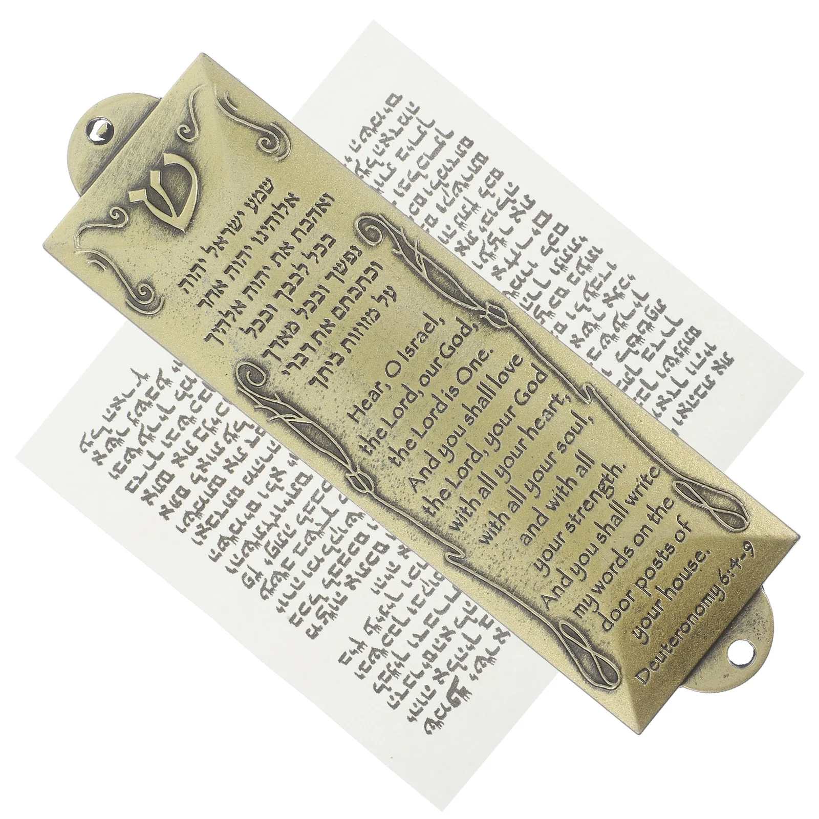 

Metal Mezuzah Door Post Holy Scroll Hanging Decoration 2-Hole Religious Adornment Home Zinc Alloy House Decor Scripture Mezuzah