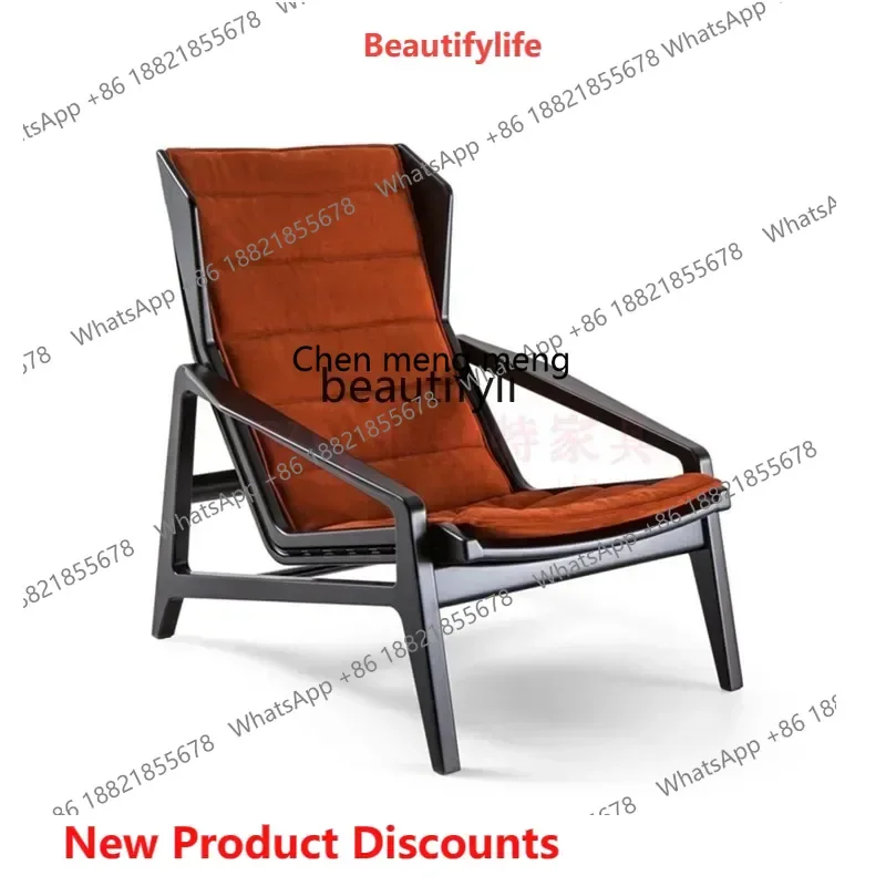 ss8350 New Chinese style solid wood high backrest lazy sofa chair modern light luxury hotel business reception leisure single ch
