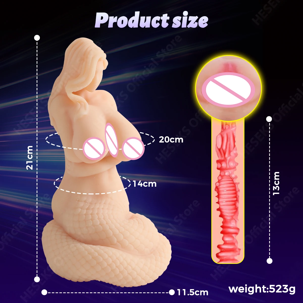 HESEKS TPE Anime Sex Dolls for Men Artificial Vagina Pocket Pussy Male Masturbators for Adult Sex Toys Love Doll 18+