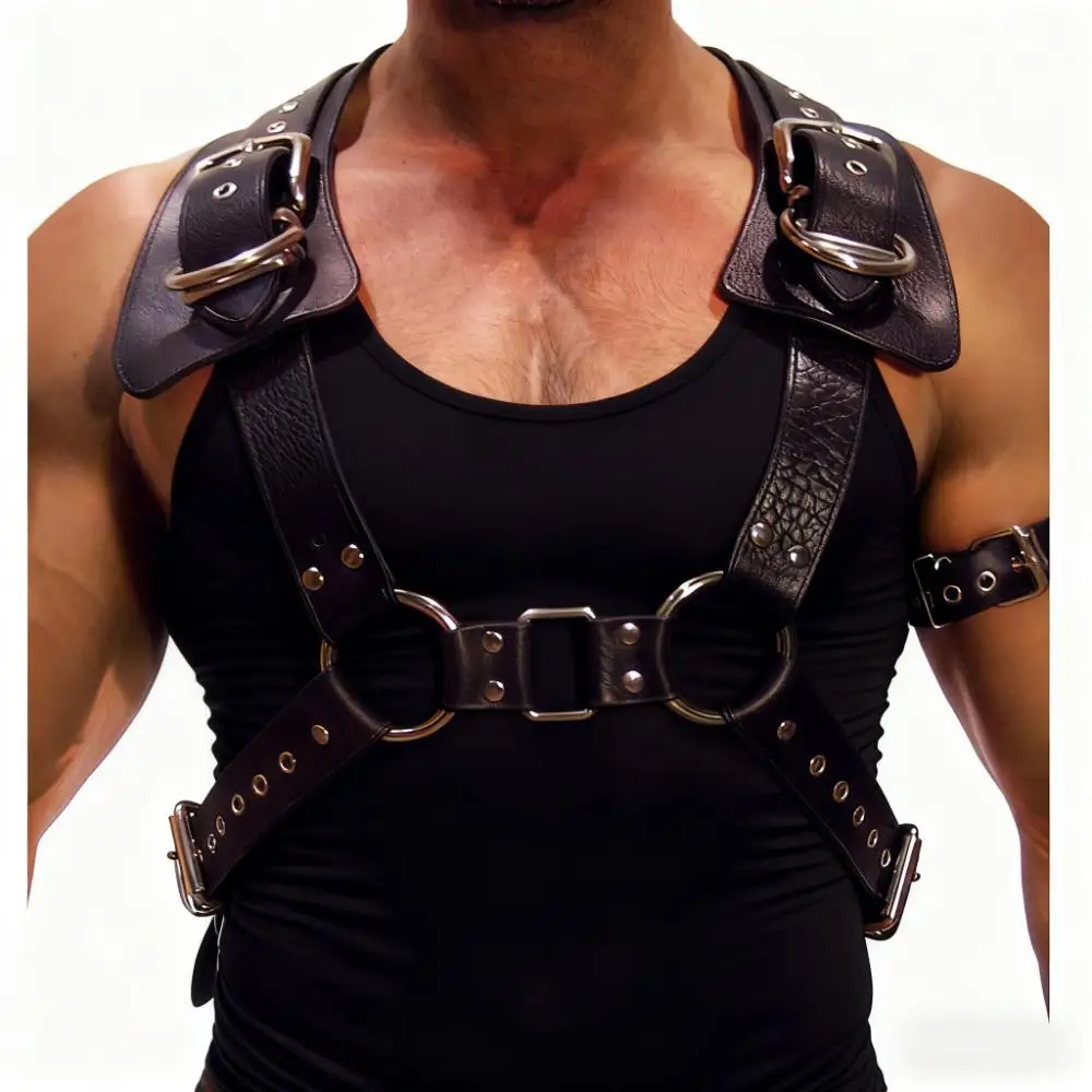 

Мужской нагрудный ремень из искусственной кожи, регулируемый плечевой ремень для модного стиля, аксессуар для костюма для фестивалей, косплея, повседневной носки