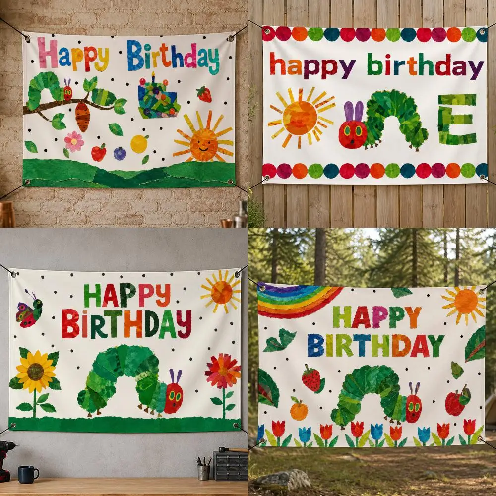 Book Kids Classic T-The Very Hungry Caterpillar Flags Flag Banner for Bedroom Dorm Party Home Living Room Game Room Gift