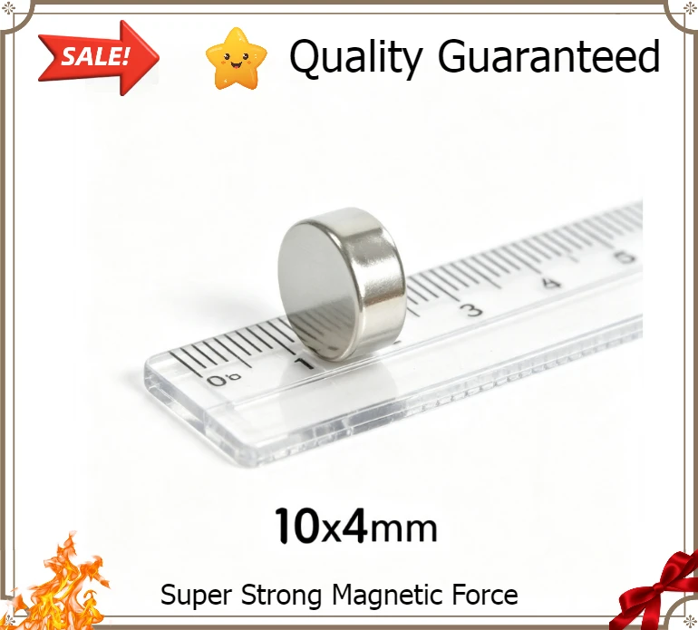 10x4mm Round Disc NdFeB Permanent Magnet For DIY Crafts Home Storage Fridge