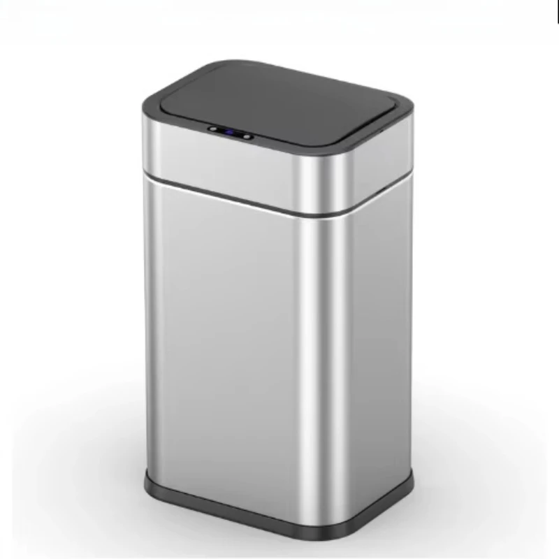 

30L 40L 50L automatic large-capacity stainless steel induction trash can, intelligent trash can with wheels, commercial use
