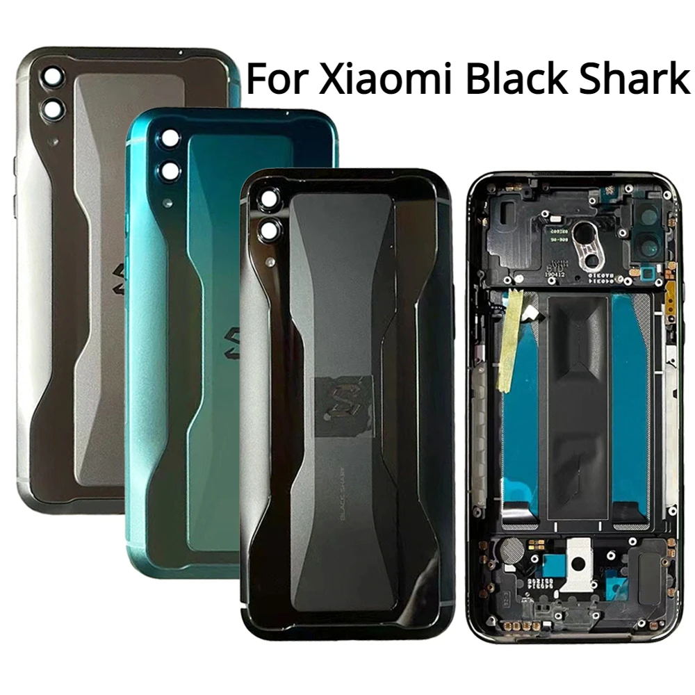 New  For Xiaomi Black Shark 2 Back Cover Housing Battery Door With Camera Lens Replacement Parts + Power Buttons