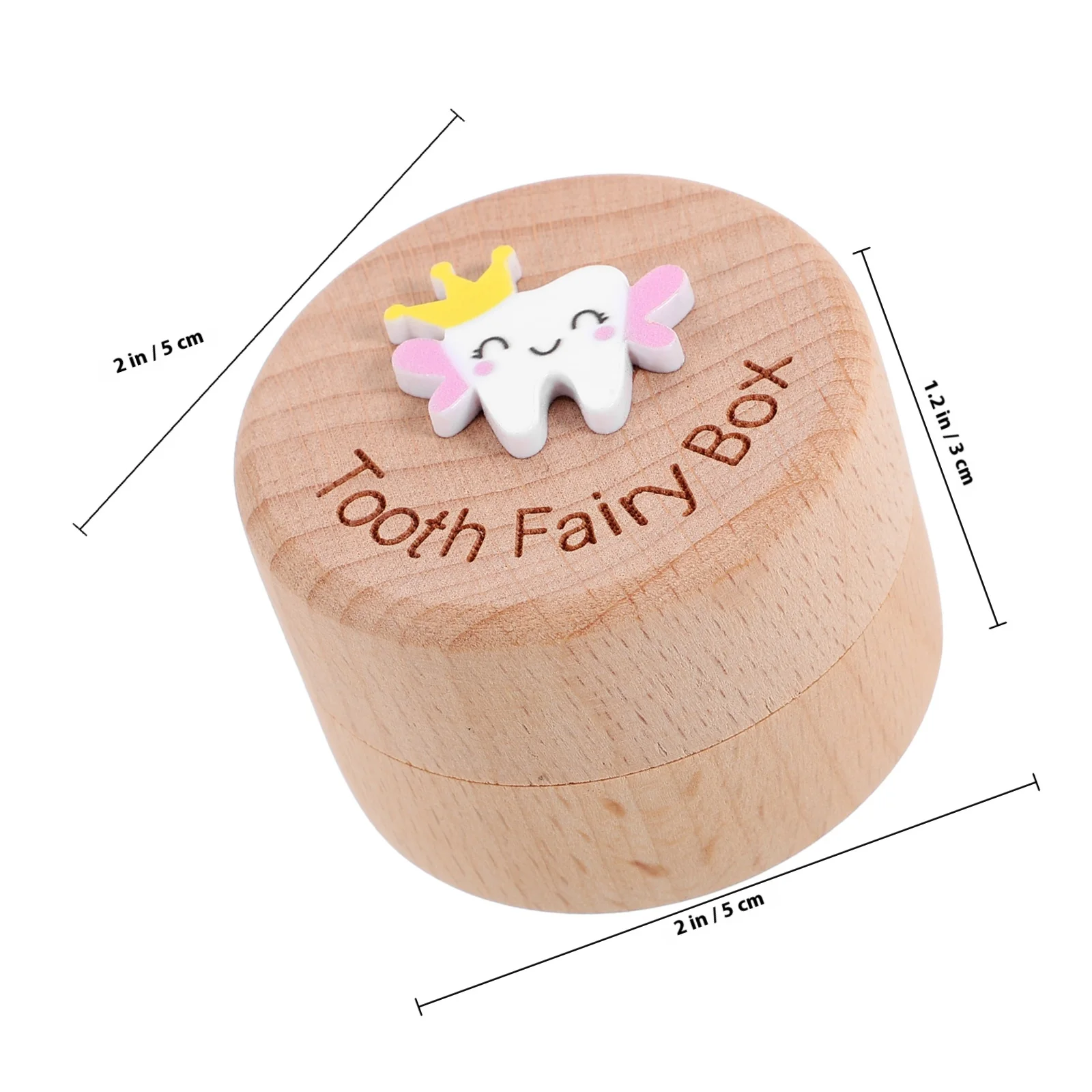 صندوق أسنان الطفل منظم تذكار خشبي لمجموعة الأسنان المفقودة الأولى وختم تخزين ذاكرة الأطفال الصغار #2