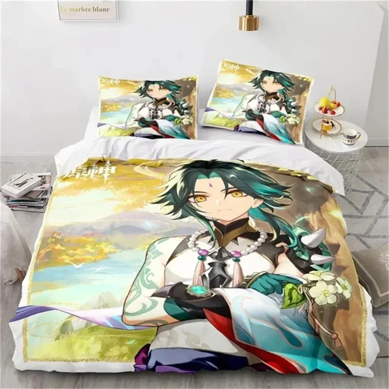 

Gaming Genshin Impact Hutao Cosplay 3D NEW Duvet Cover Pillowcase Bedding Set Adult Boy Girl Bedroom Decoration Single Double