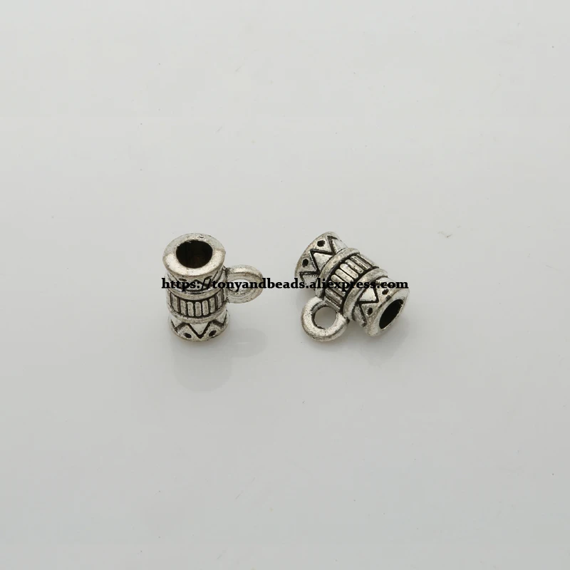 (50Pcs / Lot !) Zinc Alloy Tibetan Silver European Charm 3 Holes Connector Beads For Jewelry Making Size 7.5x8.5mm HZ-106B