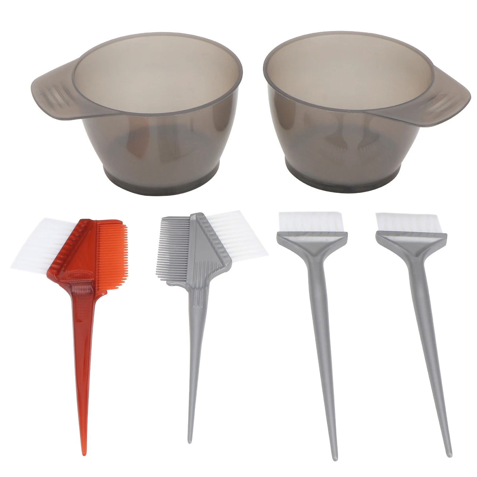 

2Pcs Hair Dye Bowl Set Plastic Mixing Bowls Brown Gray Comb Salon Hairdressing Tinting Tools Reusable No Mess DIY Dyeing