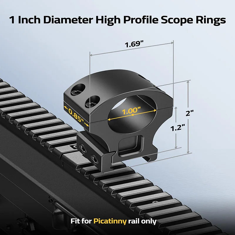 CVLIFE 1 Inch Precision Scope Rings 2 Pieces Scope Mount with Installation Wrench for Picatinny Rails 0.76/0.98/1.2