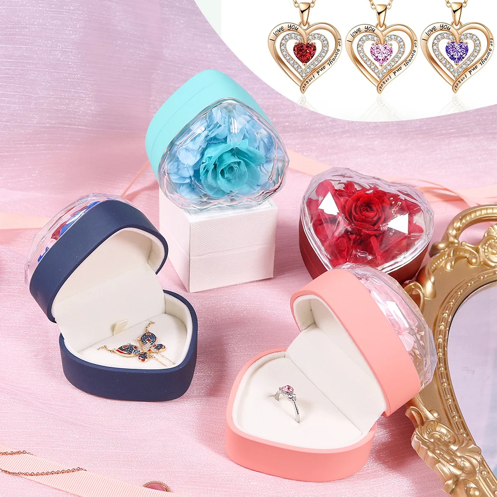 

Ожерелье в форме сердца «Я люблю тебя в 100 языках», романтический подарок для жены, подруги, ювелирные изделия на годовщину ко Дню святого Валентина с подарочной коробкой