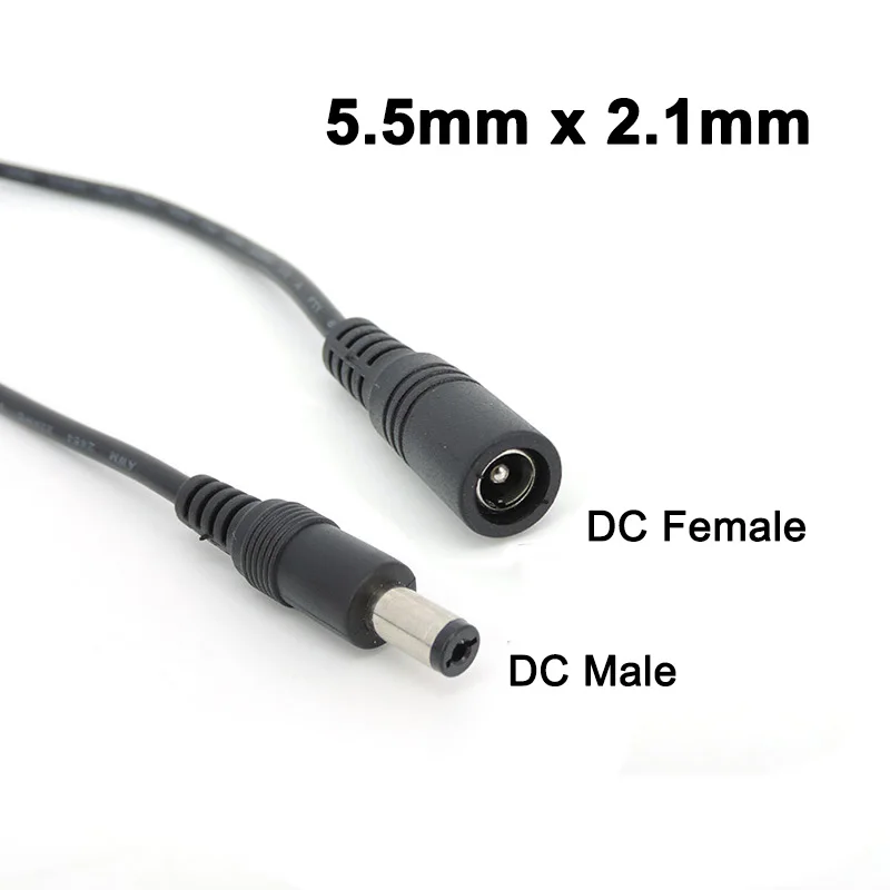 DC Female to Male Extension Cord 5V 2A 3.5x1.35mm / 12V 5A 5.5x2.1mm Plug Jack Connector Cable Power Supply Adapter Line