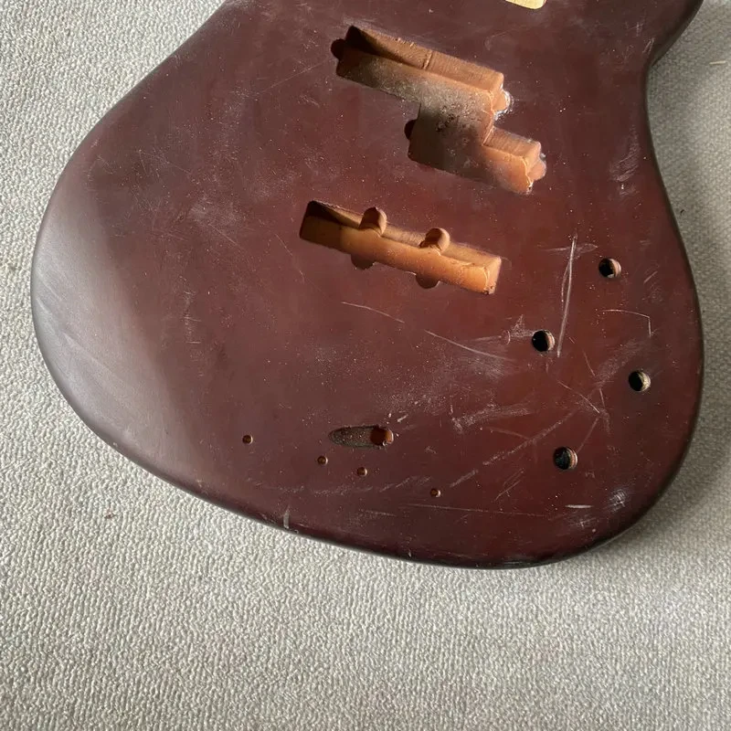 EB964 Dark Red Color PJB Bass Body in Solid Basswood for 4 or 5 String Electric Bass Replace Surface Damages DIY Guitar Parts - view 3