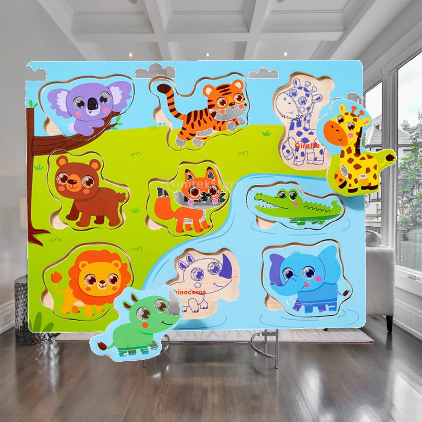 

Wooden Puzzle Animal Puzzle Jigsaw Set, Early Education Games, Game 3D Puzzle Wooden Jigsaw Puzzles for Toddlers,