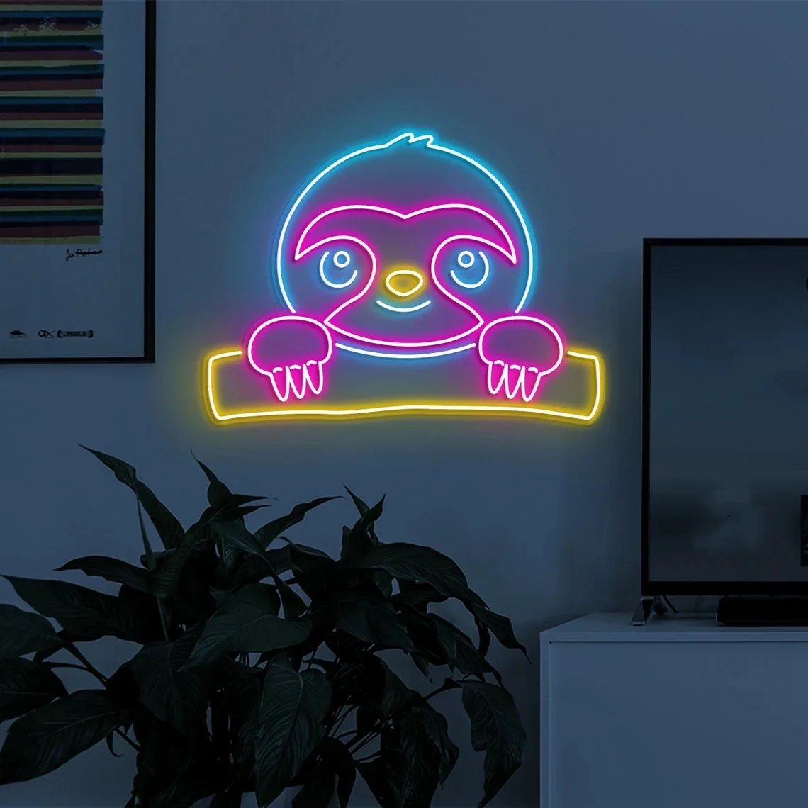

Ленивец Неоновая вывеска Ленивый ленивец Светодиодный свет Сонный ленивец Настенный декор Детская комната Настенное искусство Подвесной знак ленивца Декор магазина игрушек